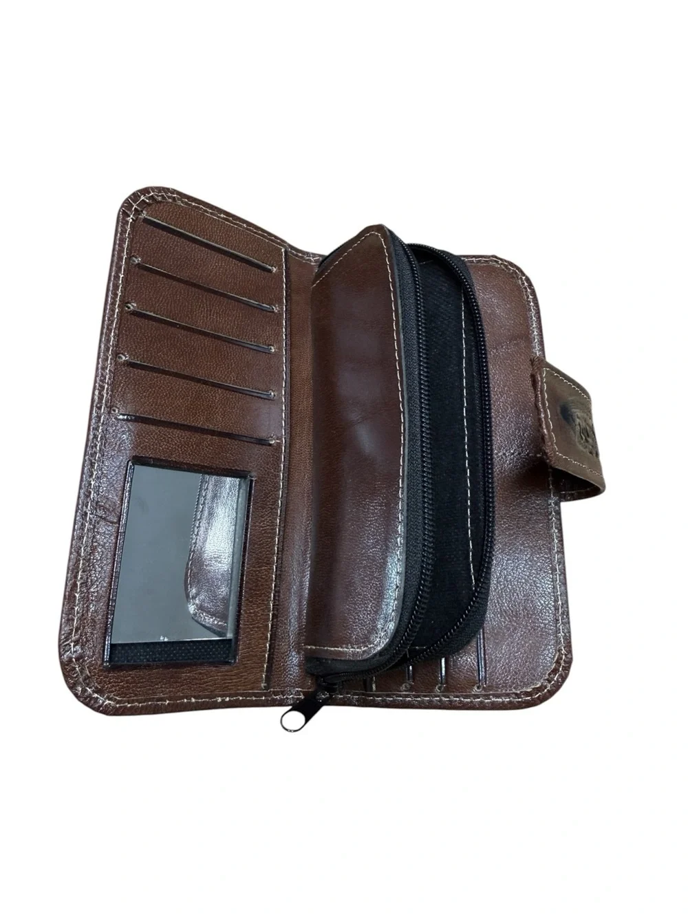 Mexican leather embossed wallet Brown